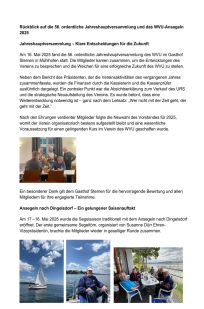 JHV und Ansegeln 2025